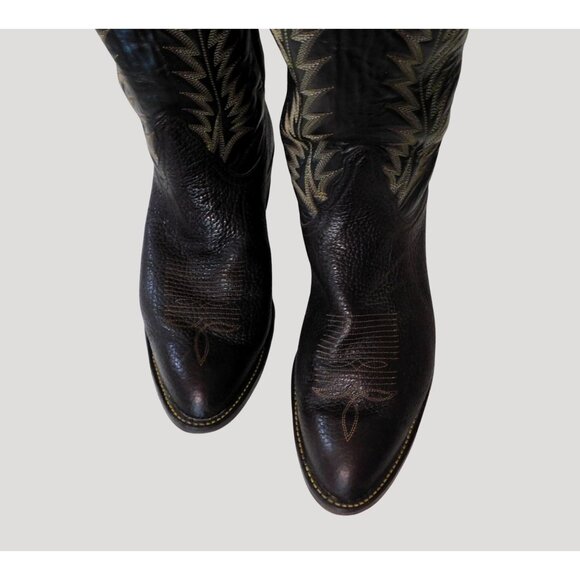 Tony Lama Vintage Leather Cowboy Boots Mens Size 9 EE Brown Western Style H4165 - Picture 4 of 12